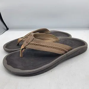 OluKai | Shoes | Olukai Hokua Mens 9 Brown Flip Flop Sandals  display picture 3